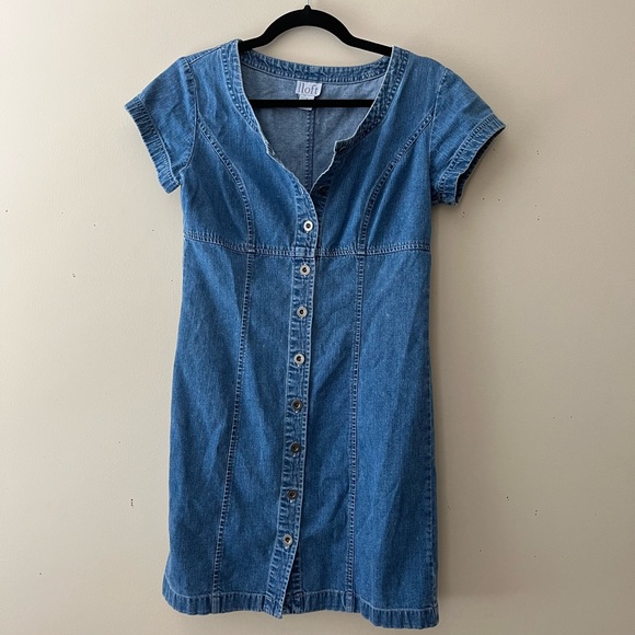 form fitting denim dress Short Puff Sleeve Fit and Flare Midi Dress – Poise and Personality Boutique